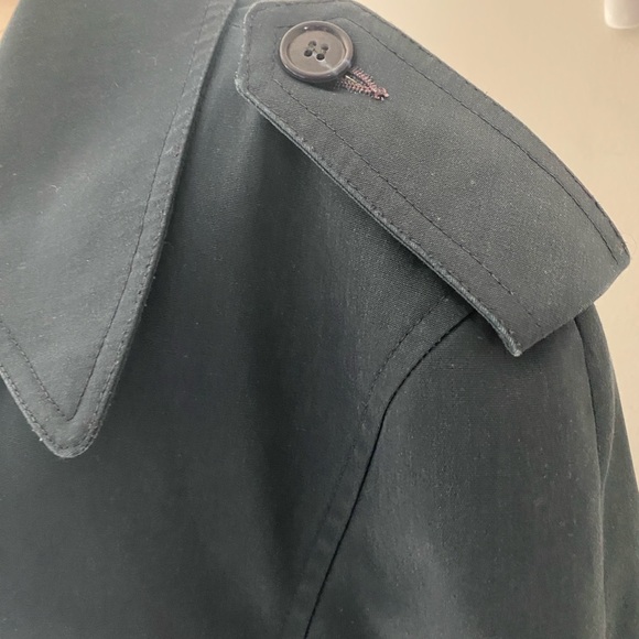 Vintage London Fog Classic Trench Coat Lined Navy w Plaid Lining (42R approx L) - Picture 7 of 13